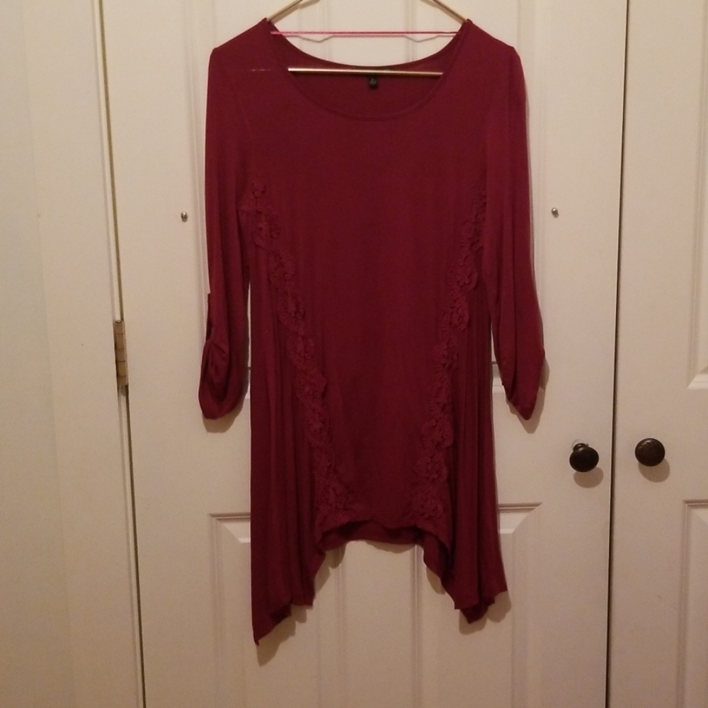 Magenta long sleeve dress